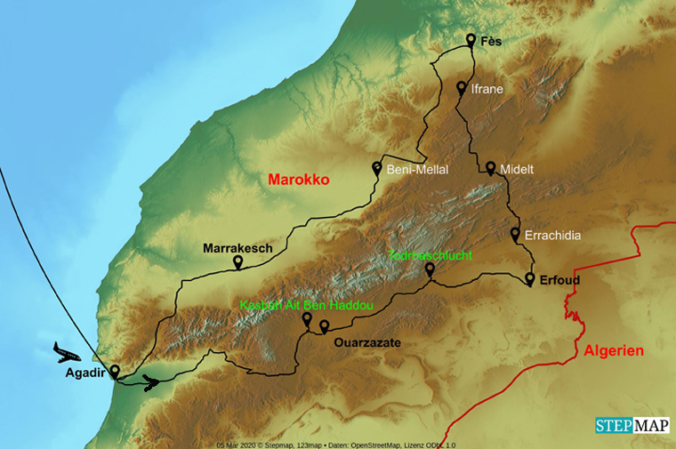 Marokko- Rundreise <c> StepMap.de